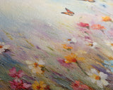 Butterflies Wall Art, Wildflower Meadow, Panoramic Art, Wall Art, Canvas Art, Landscape Art, Spring Meadow Print, Wife Gift, Boho Wall Art