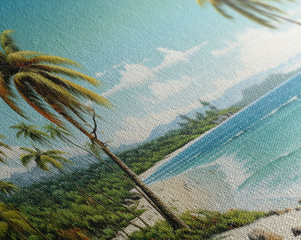 Tropical Art, Palm Tree Wall Art, Seascape Print, Beach Art, Canvas Print, Wall Art, 3 Piece Wall Art, Game Room Decor, Dorm Room Art