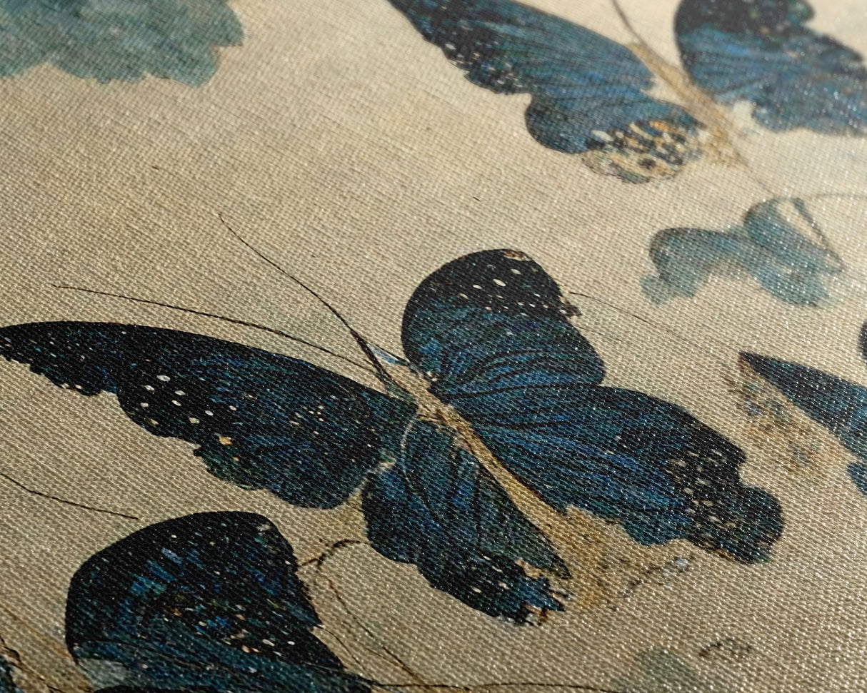 Japanese Butterflies, 3 Piece Wall Art, Ready To Hang Canvas Print, Cool Living Room Wall Art Decor