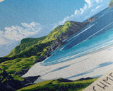 Achmelvich Bay, Scotland Panoramic Print, Vacation Gift, Scotland Wall Art, Beach Painting, Beach Decor, Large Wall Art, Wood Frame Art