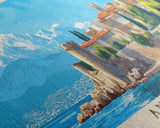 Antibes, France Panoramic Beach Print, Vacation Gift, France Wall Art, Beach Painting, Beach Decor, Beach Painting