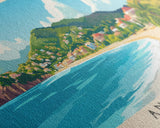 Antigua, Antigua and Barbuda Panoramic Print, Vacation Gift, Antigua and Barbuda Wall Art, Beach Painting, Beach Decor, Large Wall Art, Wood Frame Art