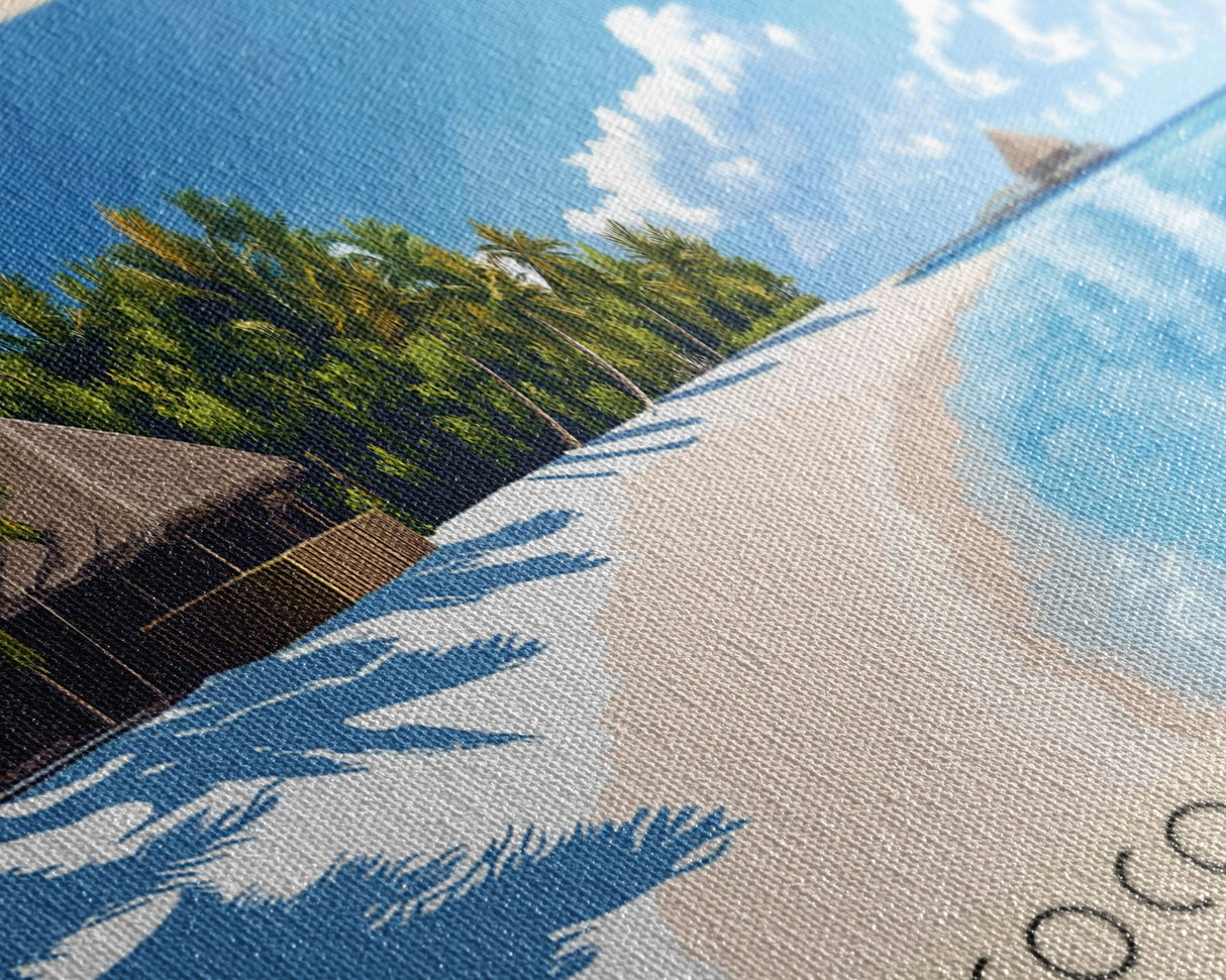 Cocoa Island, Maldives Panoramic Print, Vacation Gift, Maldives Wall Art, Beach Painting, Beach Decor, Large Wall Art, Wood Frame Art