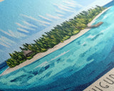 Dhigurah Island, Maldives Panoramic Beach Print, Vacation Gift, Maldives Wall Art, Beach Painting, Beach Decor, Beach Painting