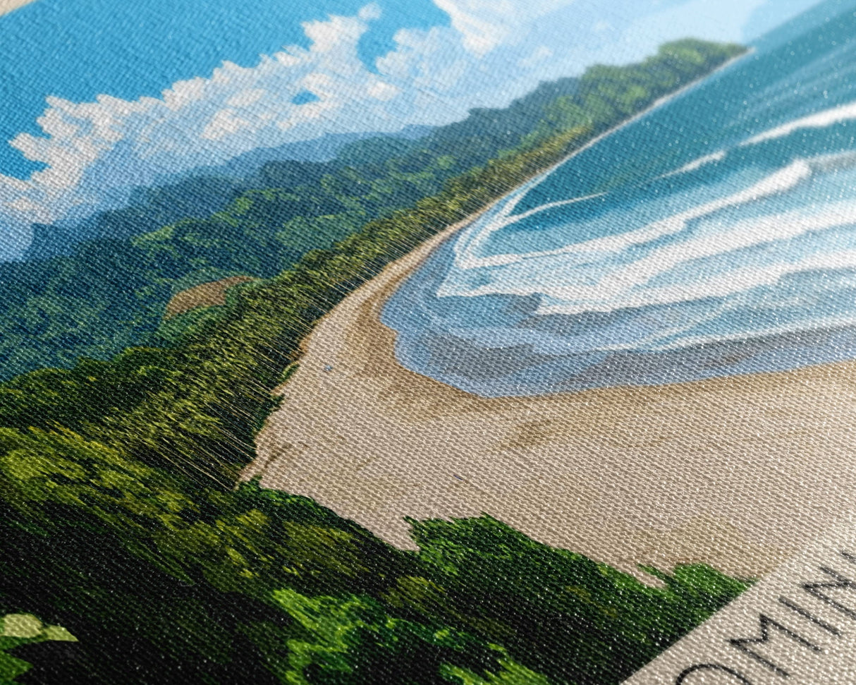 Dominical Beach, Costa Rica Panoramic Print, Vacation Gift, Costa Rica Wall Art, Beach Painting, Beach Decor, Beach Or Lakehouse Art