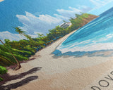 Dover Beach, Barbados Panoramic Print, Vacation Gift, Barbados Wall Art, Beach Painting, Beach Decor, Large Wall Art, Wood Frame Art