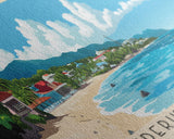 Frederiksted Beach, US Virgin islands Panoramic Print, Vacation Gift, US Virgin islands Wall Art, Beach Painting, Beach Decor, Beach Or Lakehouse Art