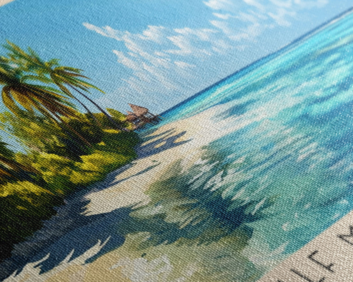 Half Moon Caye, Belize Panoramic Print, Vacation Gift, Belize Wall Art, Beach Painting, Beach Decor, Beach Or Lakehouse Art