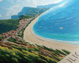 Ilıca Beach, Turkey Panoramic Print, Vacation Gift, Turkey Wall Art, Beach Painting, Beach Decor, Beach Or Lakehouse Art