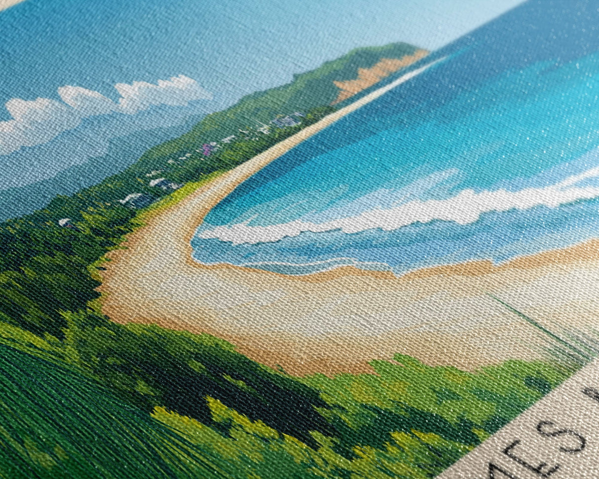 James Bond Beach, Jamaica Panoramic Beach Print, Vacation Gift, Jamaica Wall Art, Framed Canvas Print, Framed Beach Painting