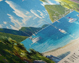 Jost Van Dyke, British Virgin Islands , United Kingdom Panoramic Print, Vacation Gift, United Kingdom Wall Art, Beach Painting, Beach Decor, Beach Or Lakehouse Art