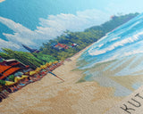 Kuta Beach, Indonesia Panoramic Beach Print, Vacation Gift, Indonesia Wall Art, Beach Painting, Beach Decor, Beach Painting