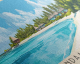 Landaa Giraavaru, Maldives Panoramic Print, Vacation Gift, Maldives Wall Art, Beach Painting, Beach Decor, Beach Or Lakehouse Art