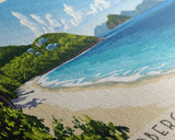 Lindbergh Bay Beach, US Virgin islands Panoramic Beach Print, Vacation Gift, US Virgin islands Wall Art, Beach Painting, Beach Decor, Beach Painting