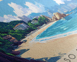 Lo So Shing Beach, Hong Kong Panoramic Beach Print, Vacation Gift, Hong Kong Wall Art, Beach Painting, Beach Decor, Beach Painting