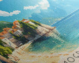 Mogren Beach, Montenegro Panoramic Print, Vacation Gift, Montenegro Wall Art, Vacation Wall Art, Vacatation Memories, Beach Decor, Beach Or Lakehouse Art