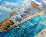 Mykonos, Greece Panoramic Print, Vacation Gift, Greece Wall Art, Vacation Wall Art, Vacatation Memories, Beach Decor, Beach Or Lakehouse Art