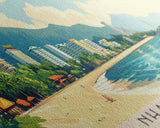 Nha Trang, Vietnam Panoramic Print, Vacation Gift, Vietnam Wall Art, Beach Painting, Beach Decor, Large Wall Art, Wood Frame Art