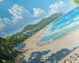 Noosa Main Beach, Australia Panoramic Print, Vacation Gift, Australia Wall Art, Beach Painting, Beach Decor, Large Wall Art, Wood Frame Art