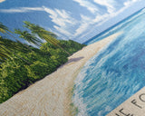 One Foot Island, Cook Islands Panoramic Beach Print, Vacation Gift, Cook Islands Wall Art, Beach Painting, Beach Decor, Beach Painting