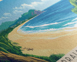 Praia de Pipa, Brazil Panoramic Beach Print, Vacation Gift, Brazil Wall Art, Beach Painting, Beach Decor, Beach Painting