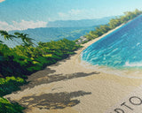 Puerto Seco Beach, Jamaica Panoramic Beach Print, Vacation Gift, Jamaica Wall Art, Beach Painting, Beach Decor, Beach Painting