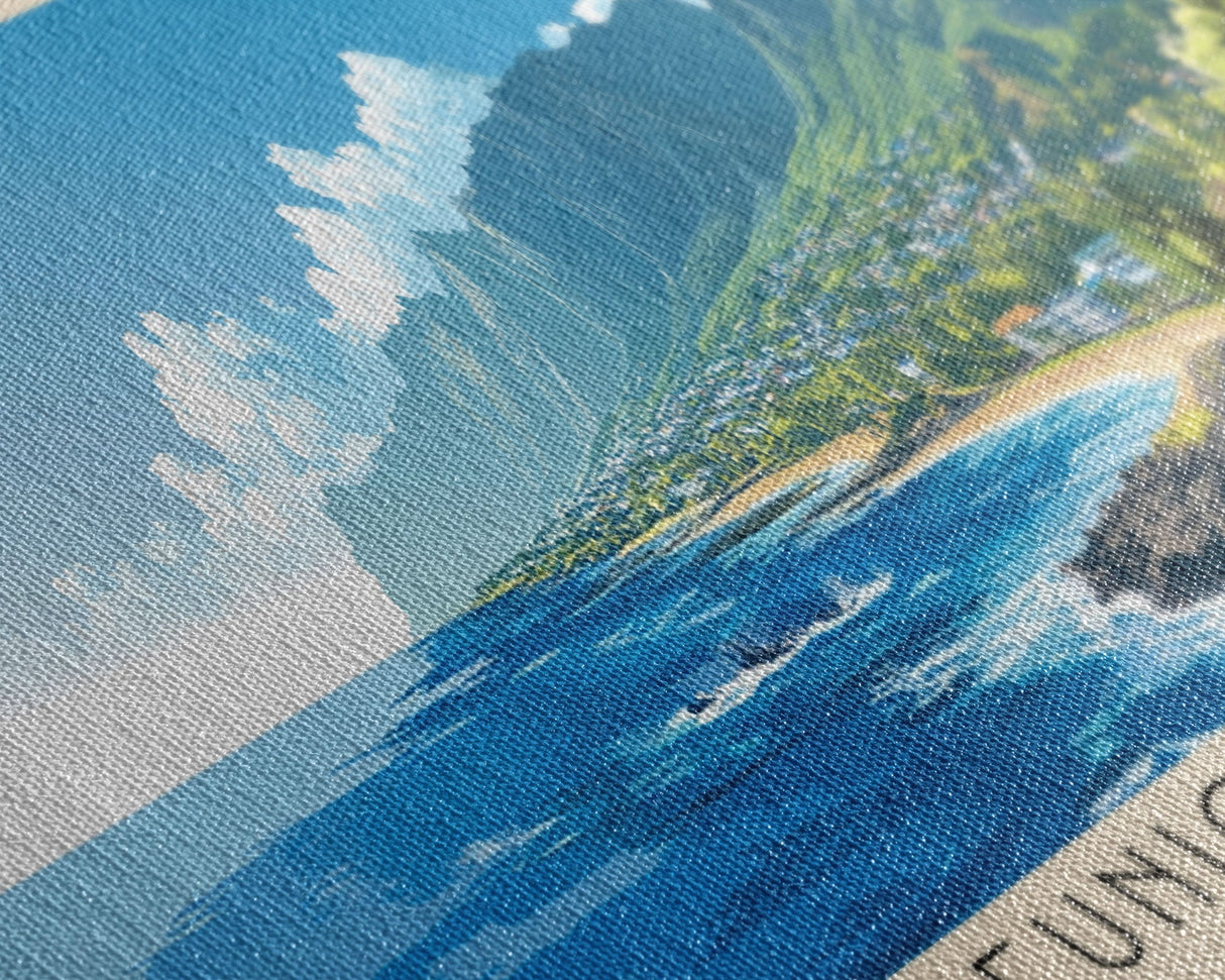 Reunion Island, France Panoramic Beach Print, Vacation Gift, France Wall Art, Beach Painting, Beach Decor, Beach Painting