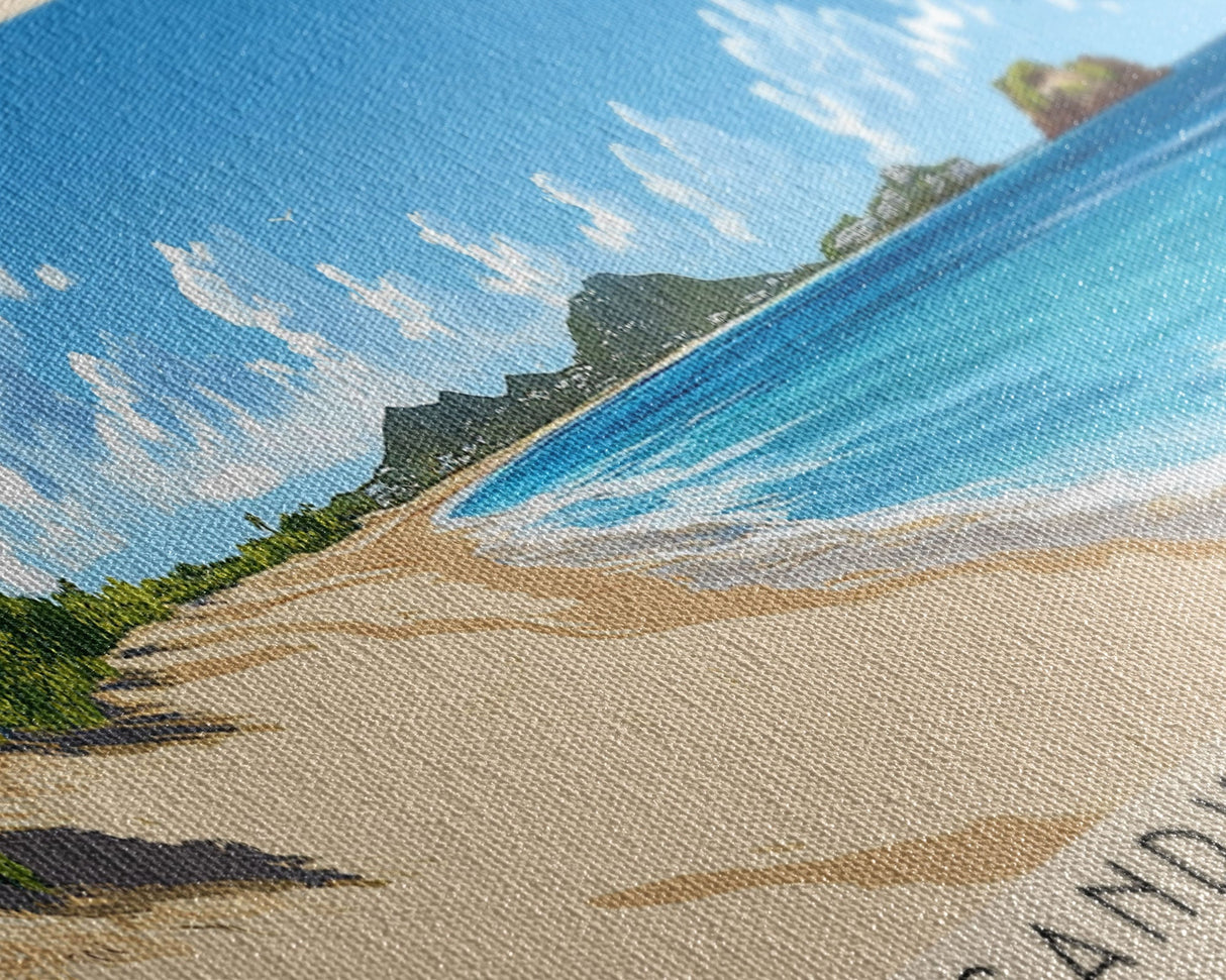 Sandy Ground, Anguila Panoramic Beach Print, Vacation Gift, Anguila Wall Art, Beach Painting, Beach Decor, Beach Painting