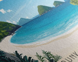 Trunk Bay Beach, US Virgin islands Panoramic Beach Print, Vacation Gift, US Virgin islands Wall Art, Framed Canvas Print, Framed Beach Painting