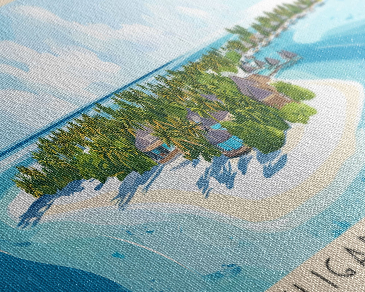 Veligandu Island, Maldives Panoramic Beach Print, Vacation Gift, Maldives Wall Art, Beach Painting, Beach Decor, Beach Painting