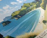 Waiheke Island, New Zealand Panoramic Print, Vacation Gift, New Zealand Wall Art, Beach Painting, Beach Decor, Beach Or Lakehouse Art