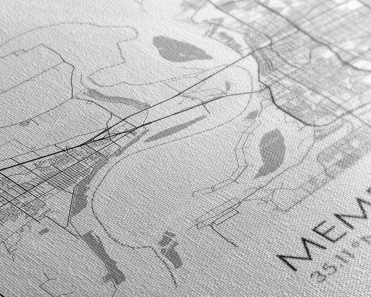 Memphis Street Map, Tennessee Map, City Map Art, Modern Art, Wall Art, Canvas Print, Music Room Décor, Housewarming Gift, Travel Art