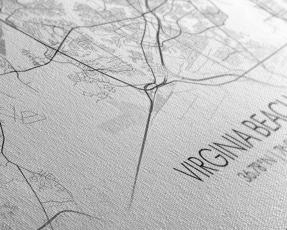 Virginia Beach City Map, Virginia Art, Map Print, Modern Wall Art, Wall Art, Canvas Art, Dorm Room Art, Family Home Décor, Birthday Gift