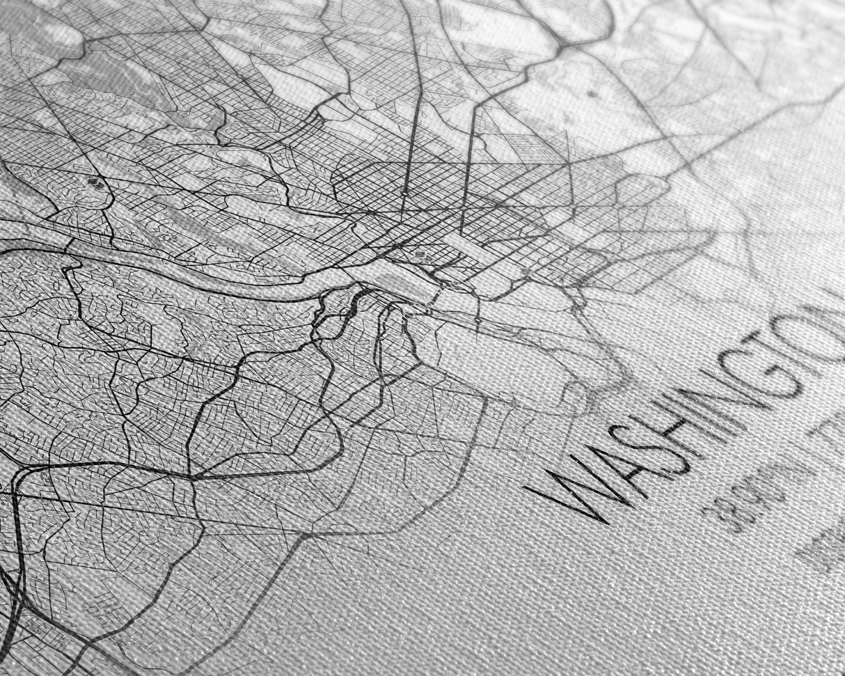 Washington City Map, District Of Columbia Art, Map Print, Modern Wall Art, Wall Art, Canvas Art, Home Décor Prints, Indie Room Décor