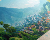 Panoramic Travel Poster Bandung, Indonesia Canvas Print, Bandung, Indonesia Painting, Indonesia Art, Bandung Travel Art, Guest Room Painting