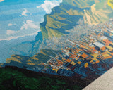 Cochabamba, Bolivia Panoramic Travel Poster Canvas Print, Cochabamba, Bolivia Painting, Bolivia Art, Cochabamba Travel Art, Living Room Painting