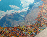 La Paz, Bolivia Panoramic Travel Poster Canvas Print, La Paz, Bolivia Painting, Bolivia Art, La Paz Panoramic Travel Art, Travel Painting