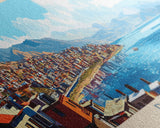 Panoramic Travel Poster Puno, Peru Canvas Print, Puno, Peru Painting, Peru Art, Puno Travel Art, Guest Room Painting