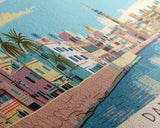 Damietta, Egypt Panoramic Canvas Print, Damietta, Egypt Painting, Egypt Art, Damietta Travel Poster, Travel Art, Guest Room Painting