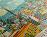 Guadalajara, Mexico Panoramic Canvas Print, Guadalajara, Mexico Painting, Mexico Art, Guadalajara Travel Poster, Travel Art, Living Room Painting