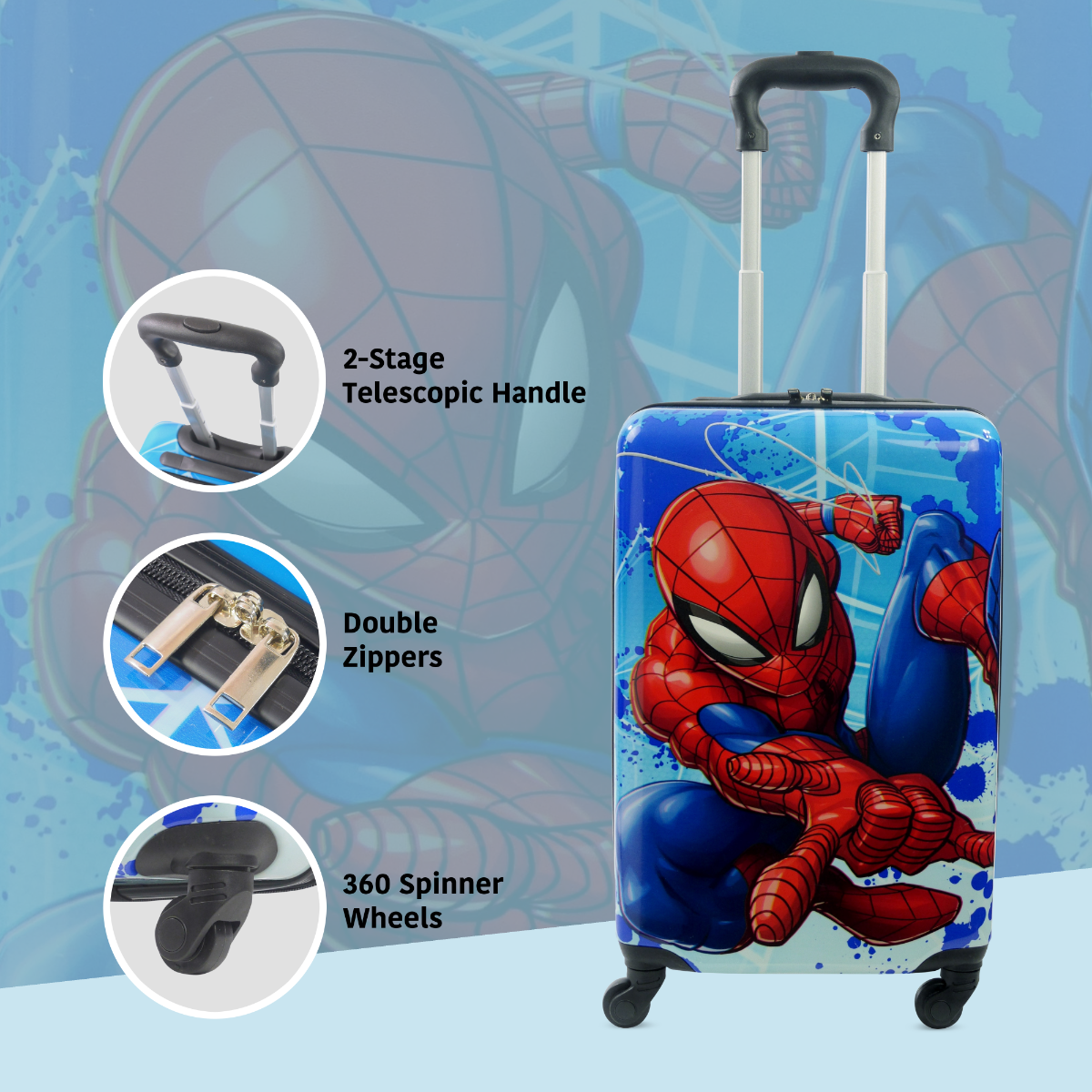 Spiderman Kids 21" Spinner Suitcase Luggage - Stocked In Store