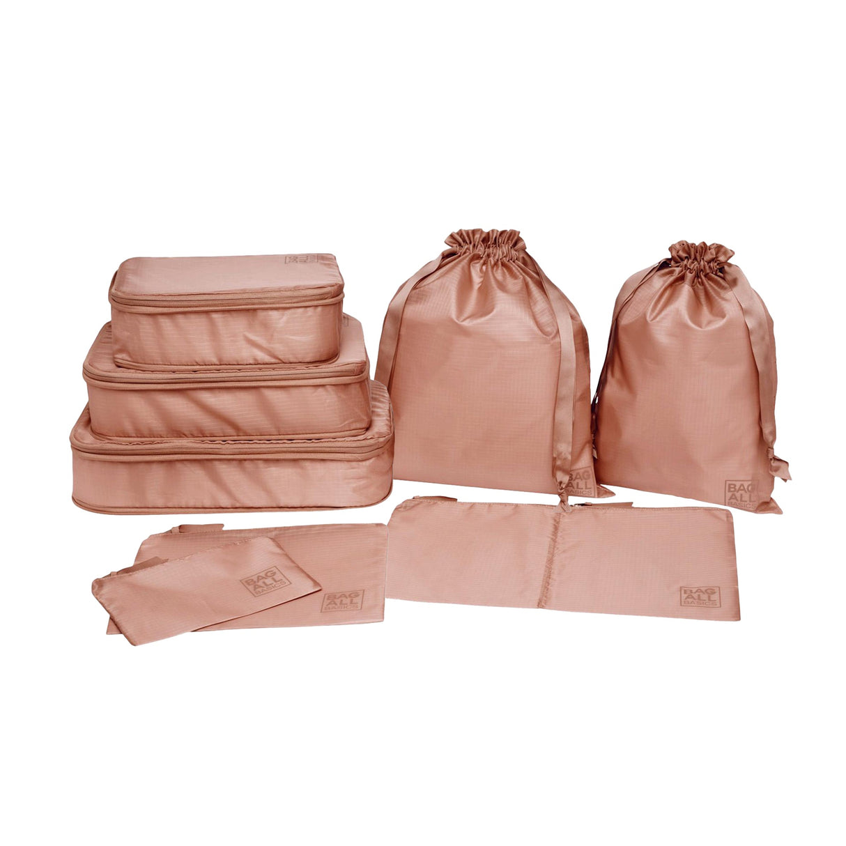 Compression Cubes & Packing Bags Set, 8-pack, Pink/Blush