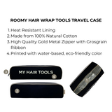 Roomy Hair Wrap Tools Travel Case, Black