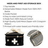 Meds and First Aid Storage Box, Black