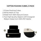 Cotton Packing Cubes, 3-pack Black