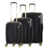 Ful Groove Expandable Hardside Spinner 3 Pc Luggage Set, Black