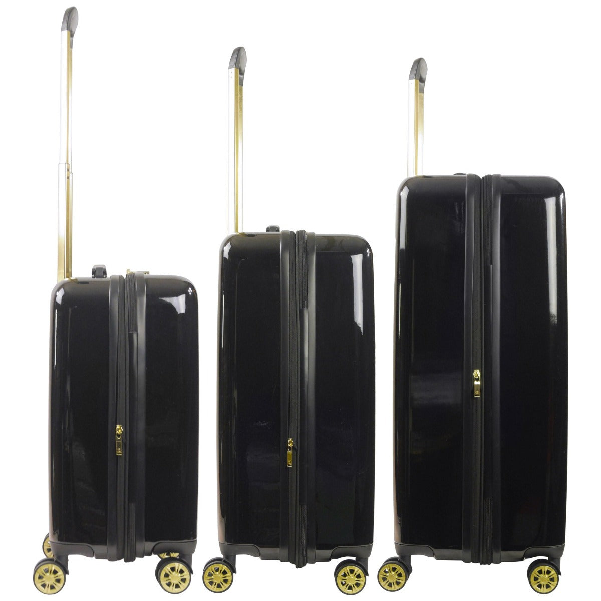 Ful Groove Expandable Hardside Spinner 3 Pc Luggage Set, Black