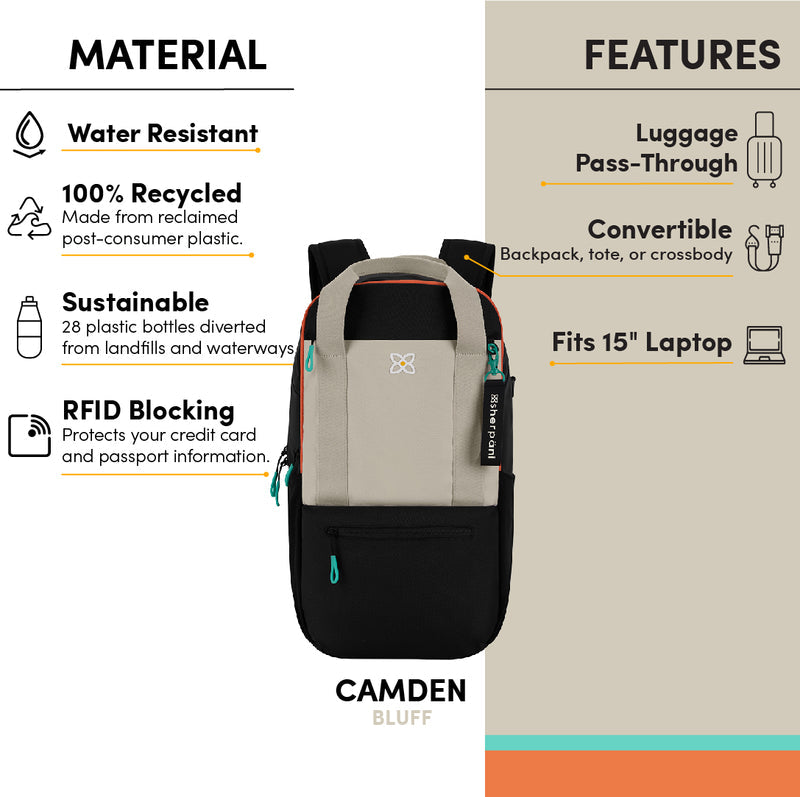 Camden Convertible Backpack - New 2024 Design, By Sherpani