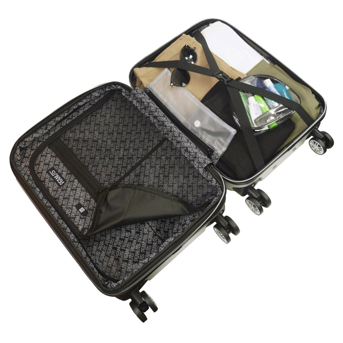 Peanuts Snoopy & Woodstock Silver 22" Carry-on Spinner Luggage
