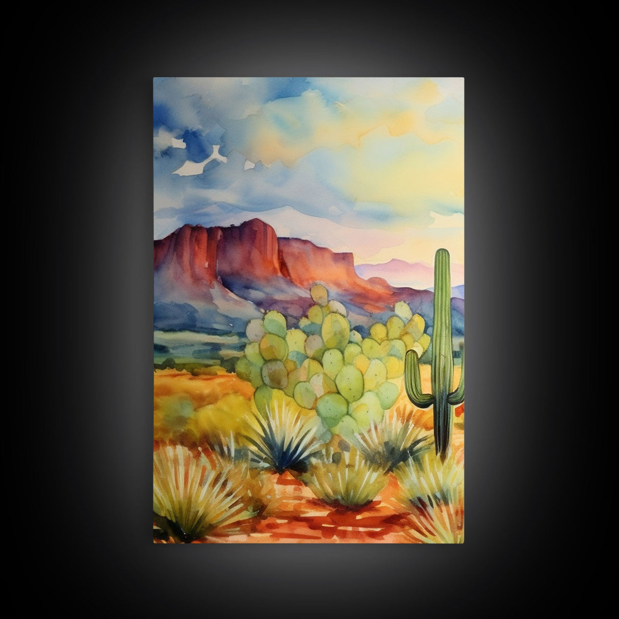 Southwestern Room Decor, Retro Desert Art, Set Of 3, Framed Canvas Prints, Wall Decor, Nursery Decor, Living Room Decor, Home Decor